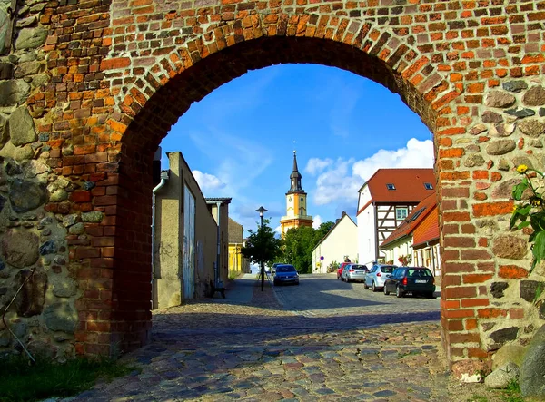 Gate Passage Historisk Stadsmur Från Medeltiden — Stockfoto