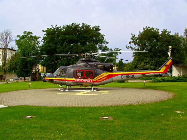 Schwedt Brandenburg Kerület Uckermark Németország 2011 Augusztus Helikopter Sürgősségi Orvos — Stock Fotó