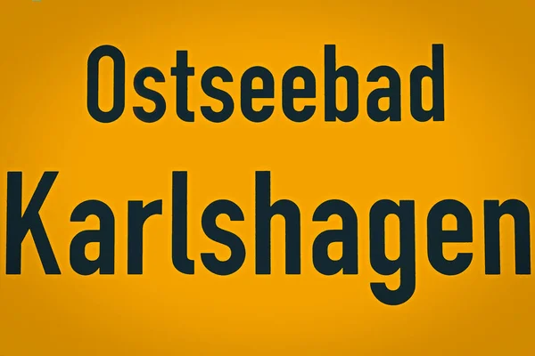 Ortseingangsschild Von Der Ostsee Bad Karlshagen — Stockfoto