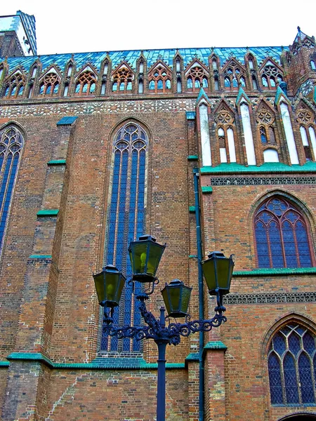 Protestantský Kostel Marie Jedním Cihlových Gotických Kostelů Nejbohatších Architektonické Šperky — Stock fotografie