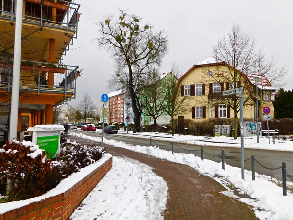 Início Inverno Nas Ruas Templin — Fotografia de Stock