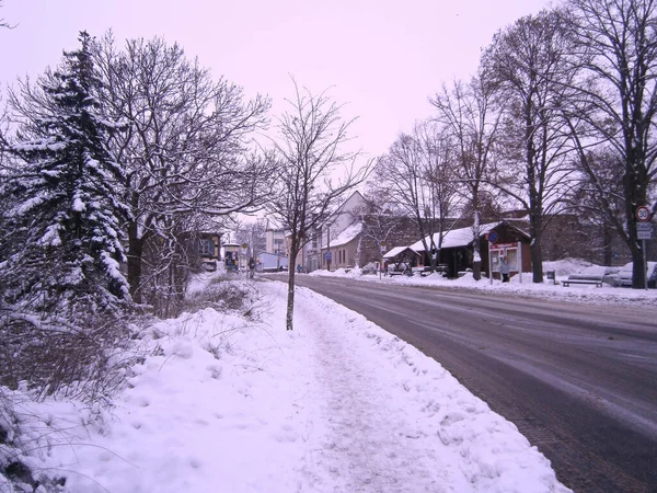 Winter Den Straßen Der Historischen Altstadt — Stockfoto