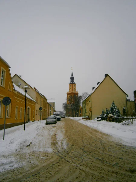 Zima Ulicích Historického Starého Města — Stock fotografie
