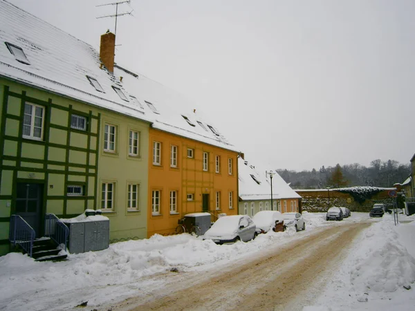 Vinter Gatorna Historisk Gammal Stad — Stockfoto