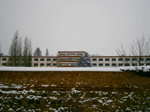 Mura Storica Della Città Dal Medioevo Inverno — Foto Stock