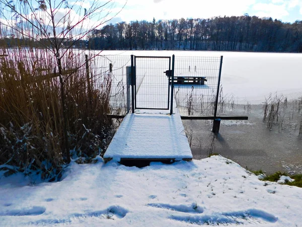 Maravilhosa Paisagem Inverno Lago Cidade Templin — Fotografia de Stock