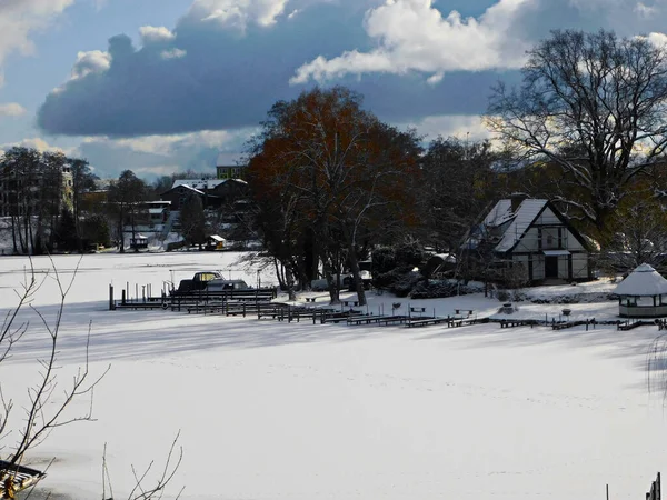Die Wunderbare Winterlandschaft Stadtsee Templin — Stockfoto