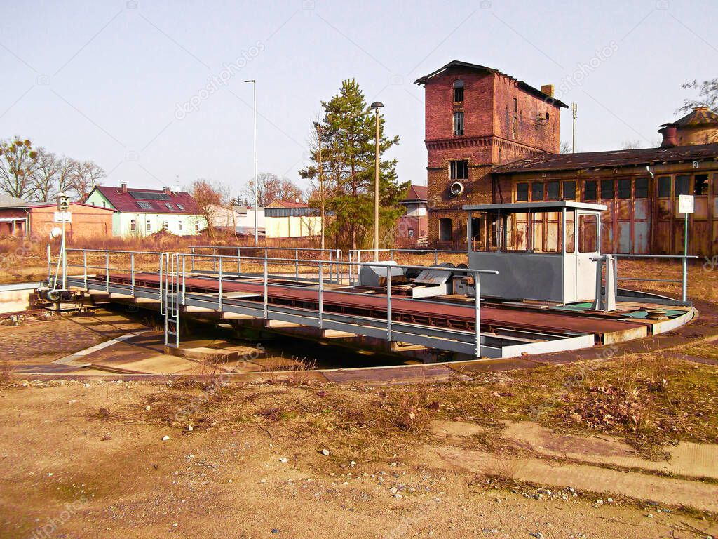 A former marshalling yard with a turntable in the Uckermark