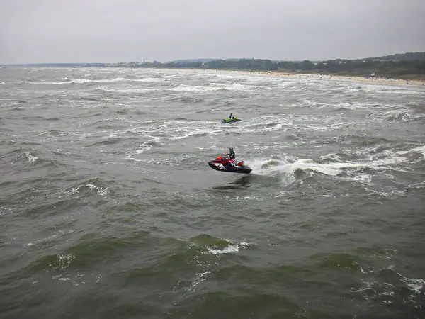 Esquí Acuático Frente Costa Usedom — Foto de Stock