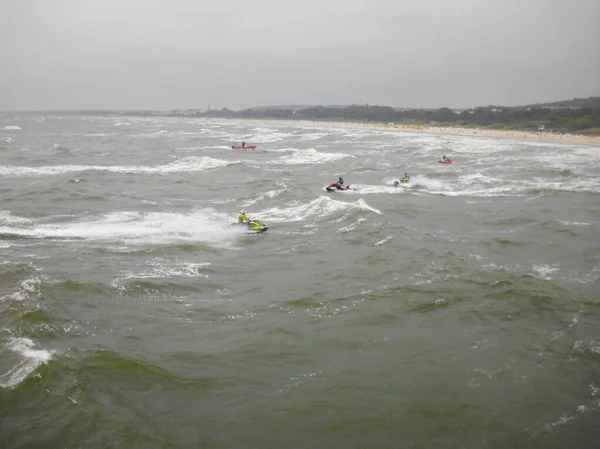 Esquí Acuático Frente Costa Usedom — Foto de Stock