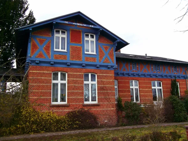 Getimmerd Gebouw Van Een Historische Oude Stad Uit Middeleeuwen — Stockfoto