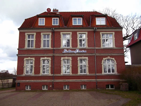 Templin Brandenburg Bölgesi Uckermark Almanya Mart 2021 Stadtsee Pansiyonu — Stok fotoğraf