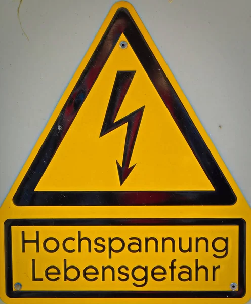Warning Sign Words High Voltage Danger Life — Stock fotografie