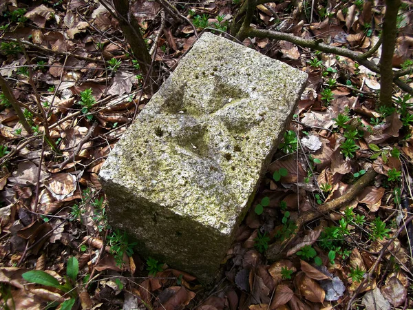 Piedra Límite Con Cruz Pata — Foto de Stock