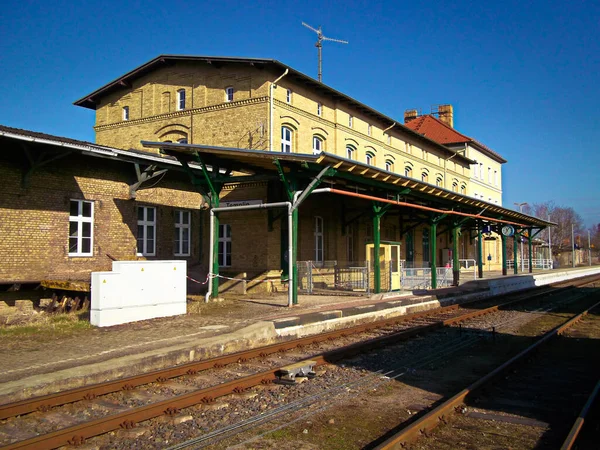 Templin Der Uckermark Brandenburg Alemanha Fevereiro 2015 Histórica Estação Ferroviária — Fotografia de Stock