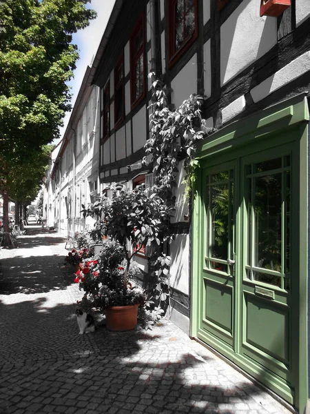 Fachwerkbau Einer Historischen Altstadt Aus Dem Mittelalter — Stockfoto