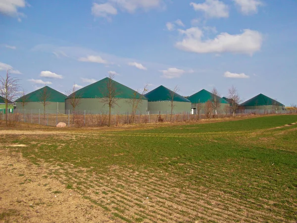 Una Planta Biogás Para Generación Energía — Foto de Stock