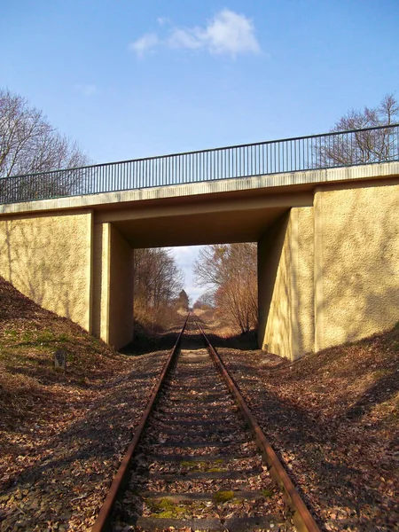 Διακοπή Σιδηροδρομικής Σύνδεσης Στο Uckermark — Φωτογραφία Αρχείου