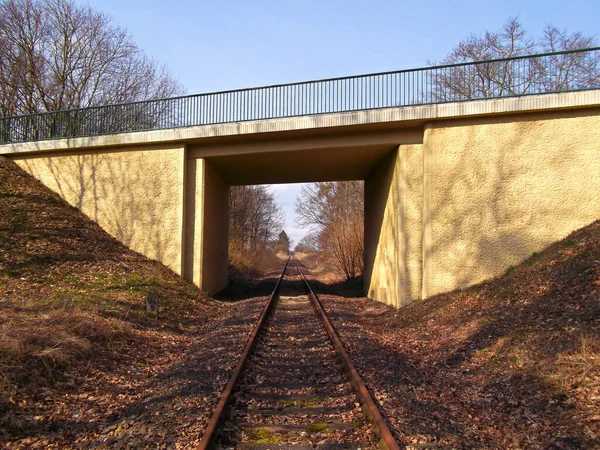 Διακοπή Σιδηροδρομικής Σύνδεσης Στο Uckermark — Φωτογραφία Αρχείου