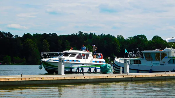 Lychen Uckermark Distrikt Brandenburg Tyskland Juli 2021 Båttur Stadssjön — Stockfoto