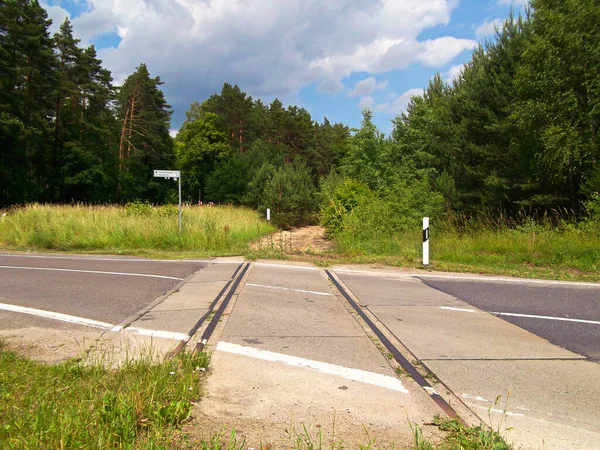Uckermark废弃的铁路线 — 图库照片