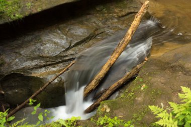 Küçük bir şelale ile güzel düzgün akan dere