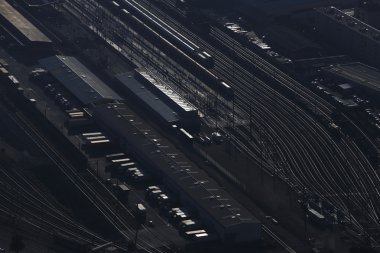 Yukarıdan trainstation güzel Fransa