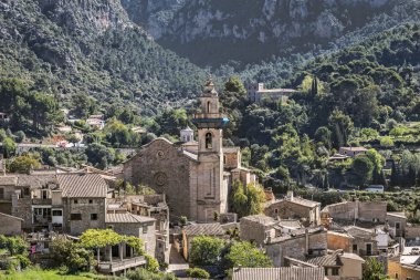 Valldemossa village and his Royal Carthusian Monastery  (Real Cartuja), Majorca, Spain clipart