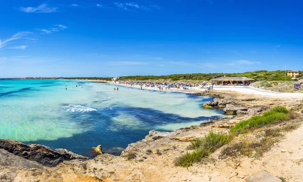 Mayorka uzun Es Trenc Beach'te Playa Ses Covetes parçası — Stok fotoğraf