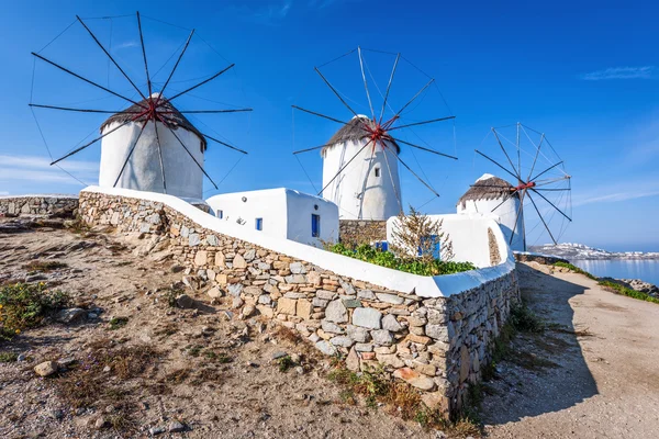 Famosos moinhos de vento mykonos — Fotografia de Stock