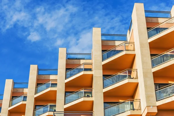 Balconies of modern hotel building — Stock Photo, Image