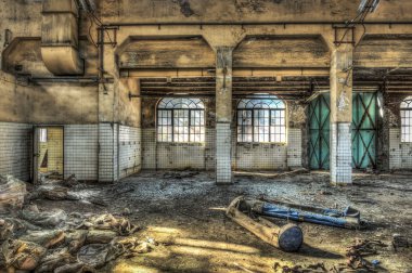 Terk edilmiş bir kömür Salonda çürüyen benim bina
