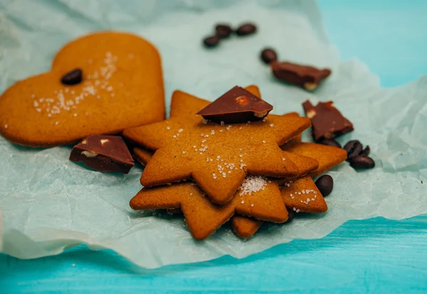 Biscoitos e chocolate — Fotografia de Stock