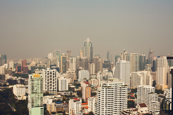 Panorama of Bangkok - view from the top. Daylight .