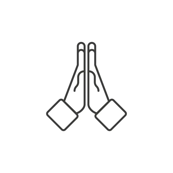 Betet Hand Symbol Vektorabbildung Flachem Design — Stockvektor