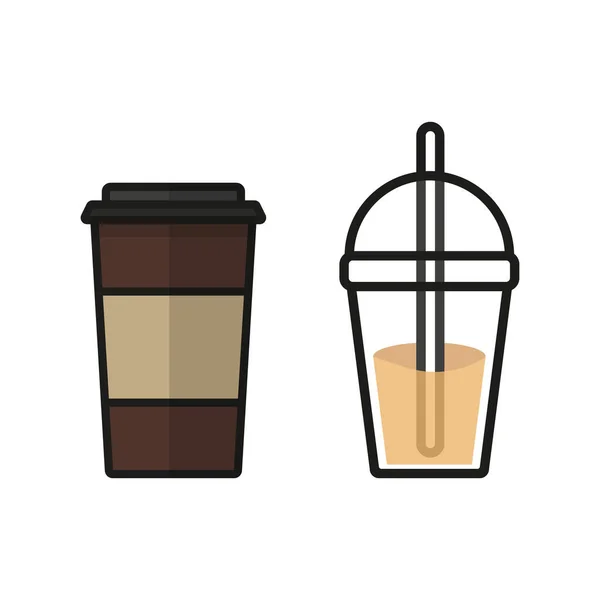 Kahve fincanı çizimi. Düz tasarımda vektör — Stok Vektör