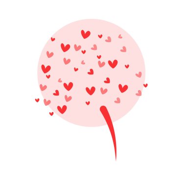 Düz dizaynda kalp vektör çizimi