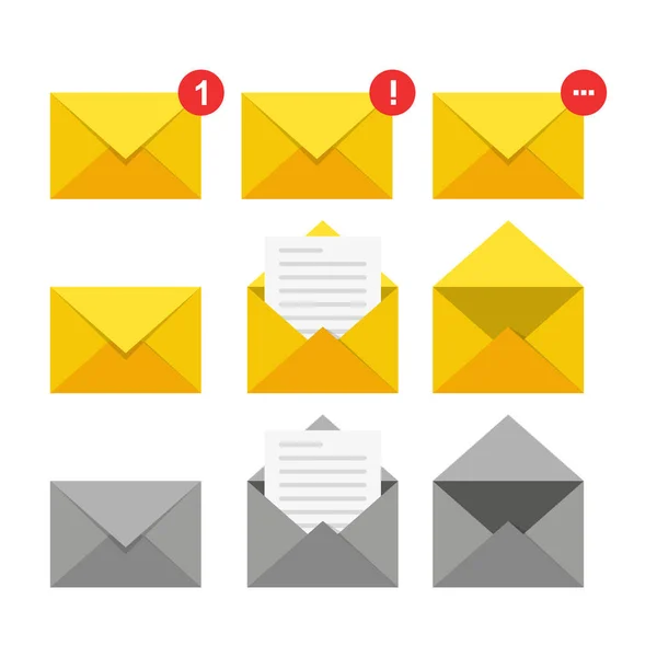 Set of mail icons. vector illustration in flat design — Stock Vector