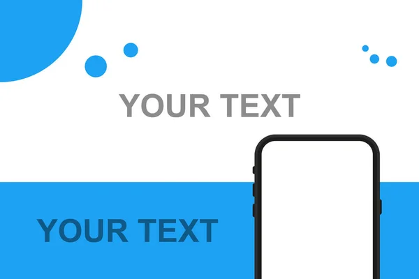 Il tuo messaggio qui. Smartphone, sfondo astratto. Vettore a design piatto — Vettoriale Stock