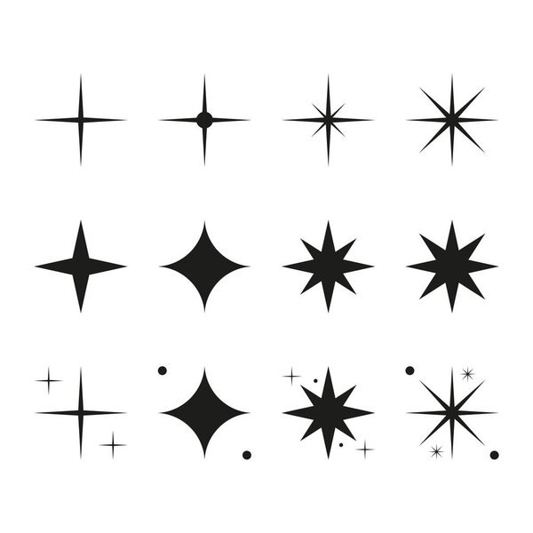 Set of Christmas stars. Vector in flat design