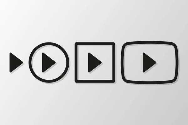 Collection Media Player Icons Vector Flat Design — Vector de stock