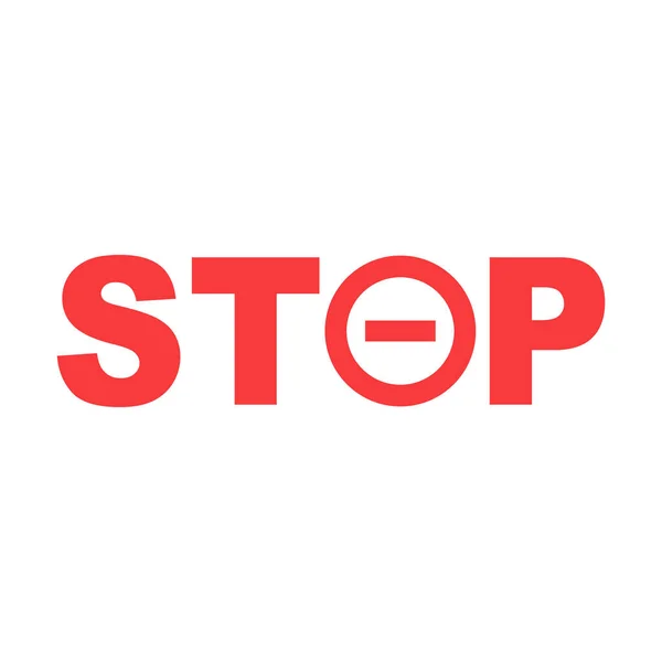 Stoppschild Vektor Symbol Flachen Desgin — Stockvektor