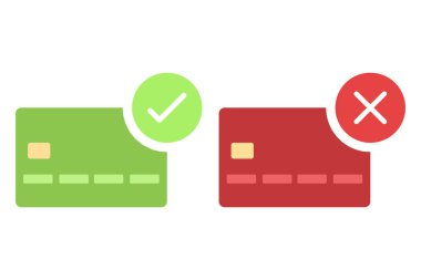 Kredi kartı illüstrasyonu. Düz tasarımda vektör