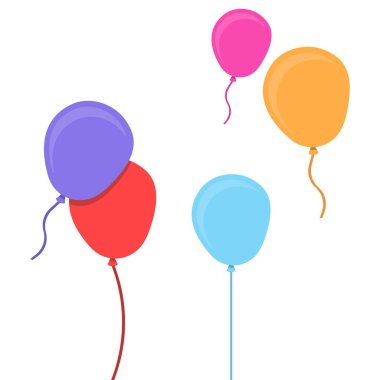 Balon çizimi. Düz tasarımda vektör illüstrasyonu