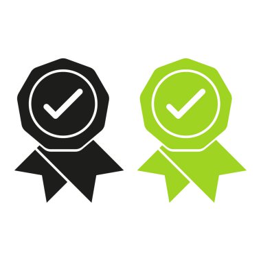 Onaylanmış simge. Düz tasarımda vektör illüstrasyonu