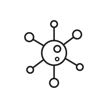 Virüs simgesi. Düz tasarımda vektör illüstrasyonu