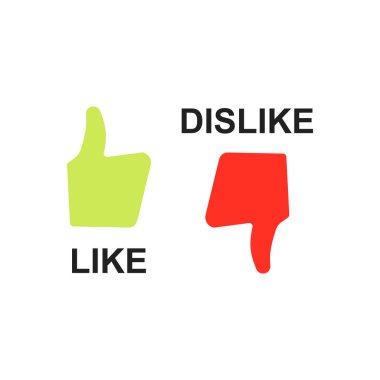 Sevmek ya da sevmemek, kabul etmek ya da etmemek, onaylamak ya da onaylamamak, evet ya da hayır, doğru ya da yanlış. Düz dizaynlı vektör illüstrasyon simgeleri