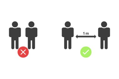 Mesafe çizelgenizi koruyun. Düz tasarımda vektör