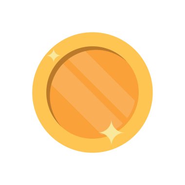 Altın Monet ikonu. Düz tasarımda vektör illüstrasyonu