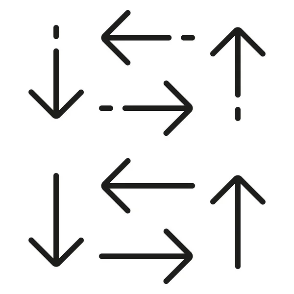 Reihe Von Pfeil Symbolen Vektorabbildung Flachem Design — Stockvektor